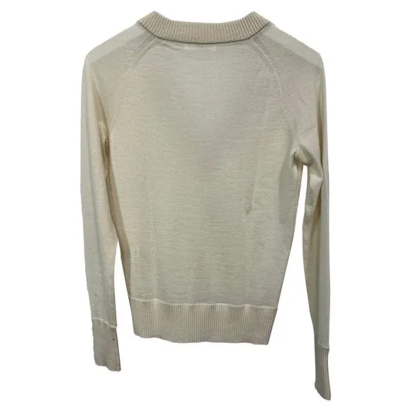 CO V-Neck Cashmere Sweater in Cream Cashmere