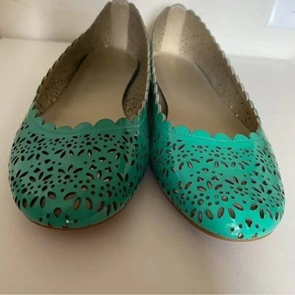 Coach Carsin Green Patent Leather Ballet Flat Loafer 10 NIB