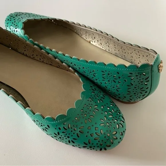 Coach Carsin Green Patent Leather Ballet Flat Loafer 10 NIB
