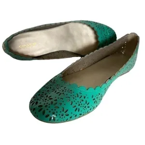 Coach Carsin Green Patent Leather Ballet Flat Loafer 10 NIB