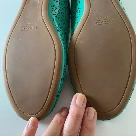 Coach Carsin Green Patent Leather Ballet Flat Loafer 10 NIB