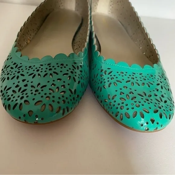 Coach Carsin Green Patent Leather Ballet Flat Loafer 10 NIB