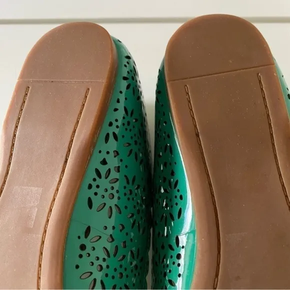 Coach Carsin Green Patent Leather Ballet Flat Loafer 10 NIB