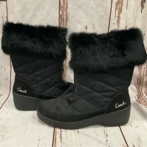 COACH FAITH QUILTED MONOGRAMMED HEELED BOOTS