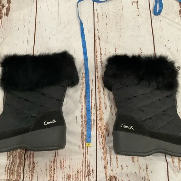 COACH FAITH QUILTED MONOGRAMMED HEELED BOOTS