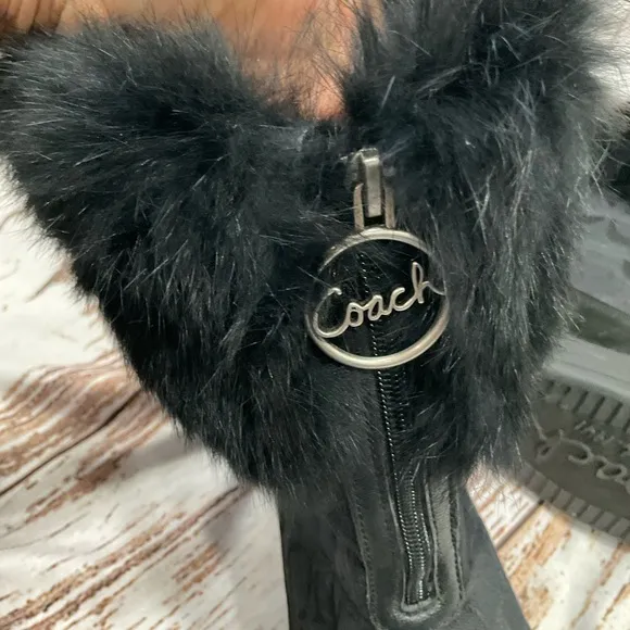 COACH FAITH QUILTED MONOGRAMMED HEELED BOOTS