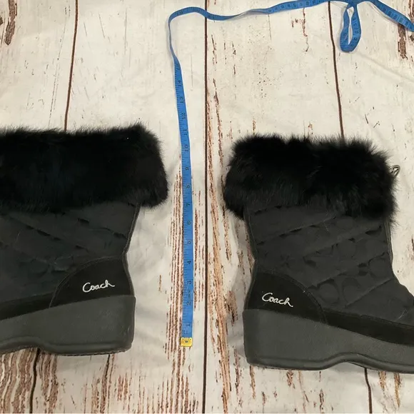 COACH FAITH QUILTED MONOGRAMMED HEELED BOOTS