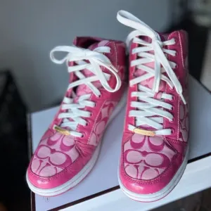 Coach Norra Hi-Top Athletic Sneakers A1435 Pink Women Size 9 Medium