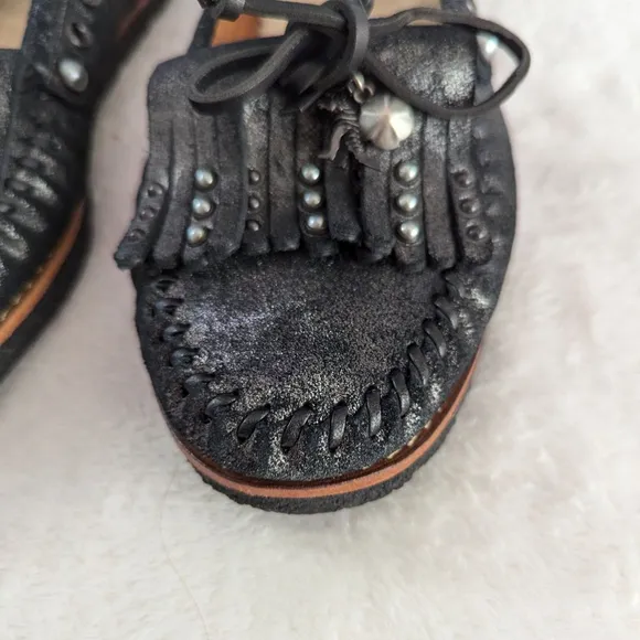 Coach Rexy Roccasin Black Suede Loafers Size 7.5