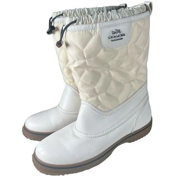Coach Sparrow  quilted waterproof winter boots 7B