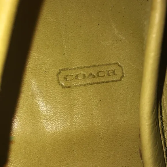 Coach Vintage Buttery Soft Yellow Genuine Leather Loafers with Bow