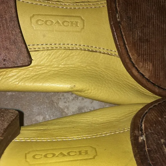 Coach Vintage Buttery Soft Yellow Genuine Leather Loafers with Bow