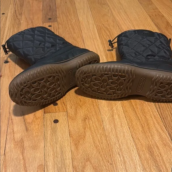 Coach Women's Black Quilted Boots Sz 8.5 Samara Anline All Winter Weatherboot