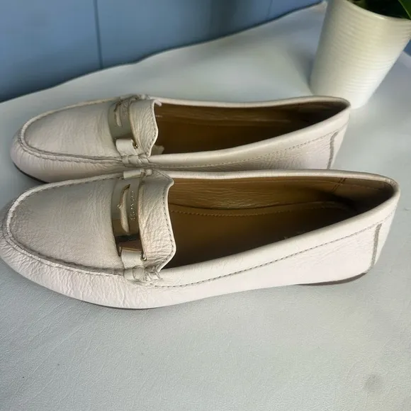 Coach Women's Cream Loafers Olympia Size 9B