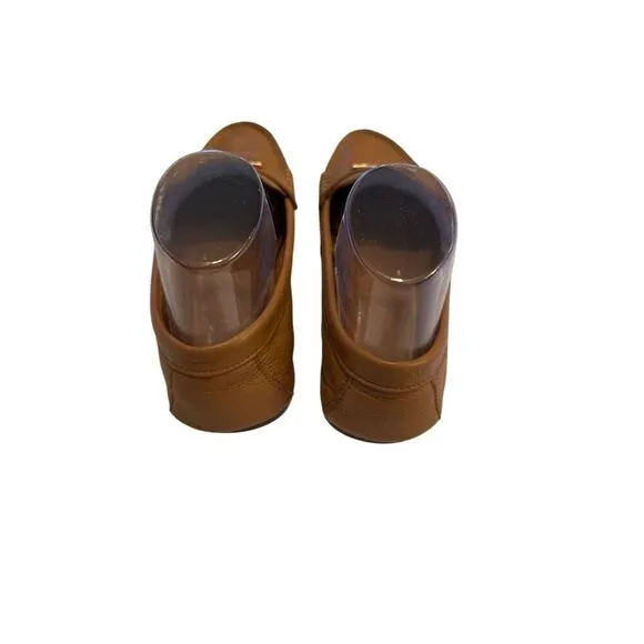 Coach Women's Fredrica Loafers Brown Leather Size 7.5B Slip On Flats