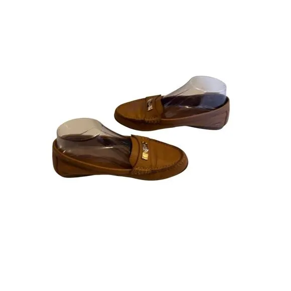 Coach Women's Fredrica Loafers Brown Leather Size 7.5B Slip On Flats