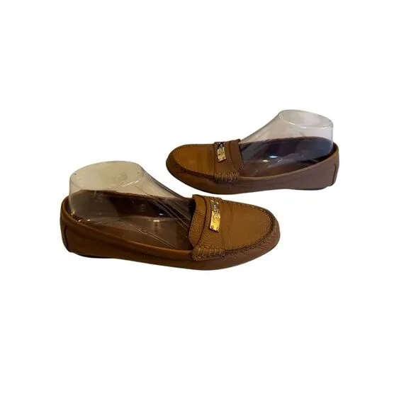 Coach Women's Fredrica Loafers Brown Leather Size 7.5B Slip On Flats
