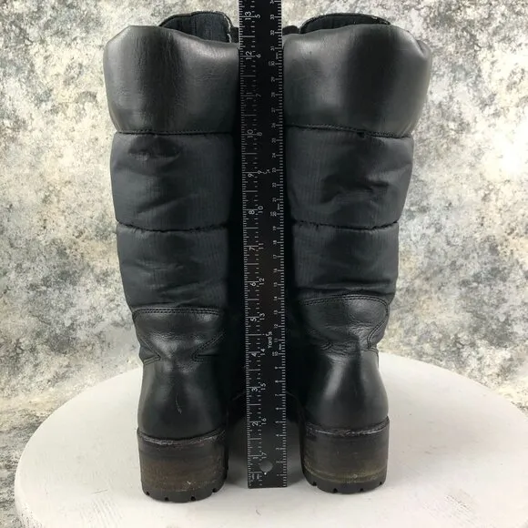 Coach Women's Size 8.5B Beverly Black Closed Toe Lace-Up Quilted Combat Boots