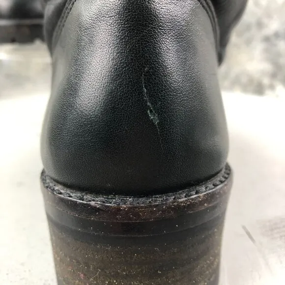 Coach Women's Size 8.5B Beverly Black Closed Toe Lace-Up Quilted Combat Boots