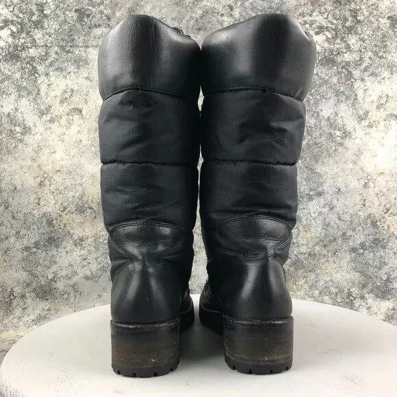 Coach Women's Size 8.5B Beverly Black Closed Toe Lace-Up Quilted Combat Boots