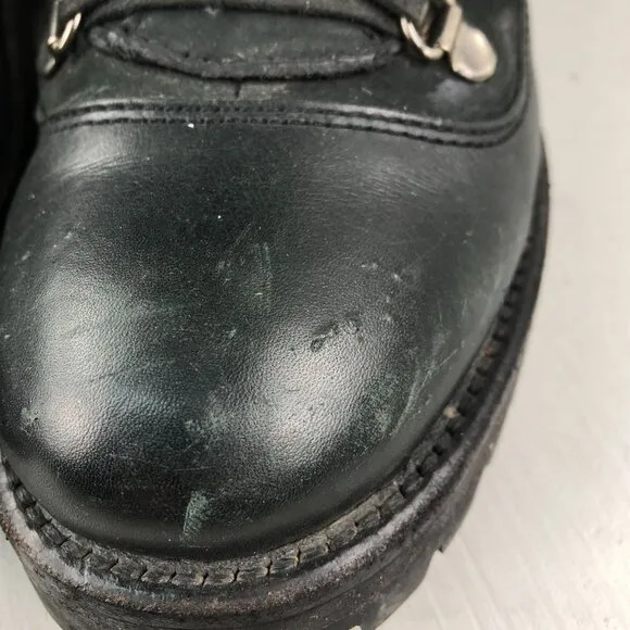 Coach Women's Size 8.5B Beverly Black Closed Toe Lace-Up Quilted Combat Boots