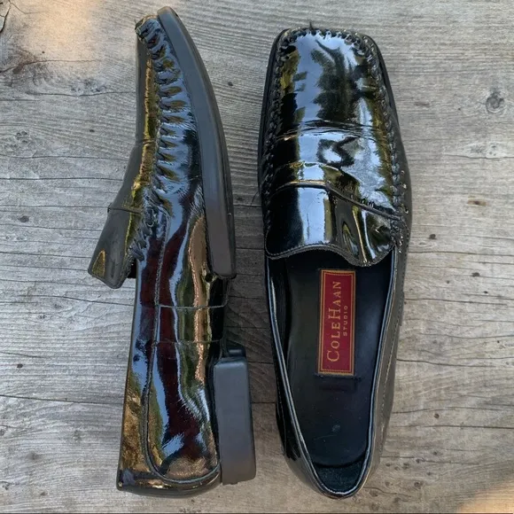 Cole Haan black patent leather loafer flats