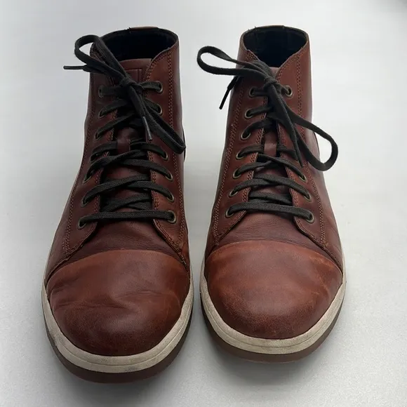 Cole Haan Brown Leather High Top Sneaker Loafers Mens size 11.5 M