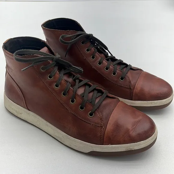 Cole Haan Brown Leather High Top Sneaker Loafers Mens size 11.5 M