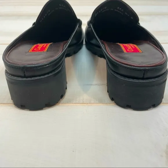 Cole Haan Country Black Penny Leather Loafer Mules Sz 8AA