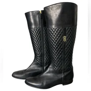 Cole Haan Grand OS Rigby Quilted Black Leather Riding Boots