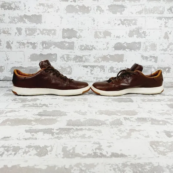Cole Haan Grandpro Tennis Brown Leather Lace Up Low Top Fashion Sneakers M382