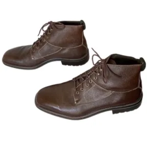Cole Haan Leather Boots Chukka Ankle RARE Brown Pebble Grain Tie Up 11 Vintage