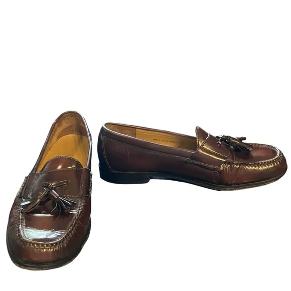 Cole Haan Mahogany Pinch Tassel Loafers - Comfort &amp; Style Size 10.5