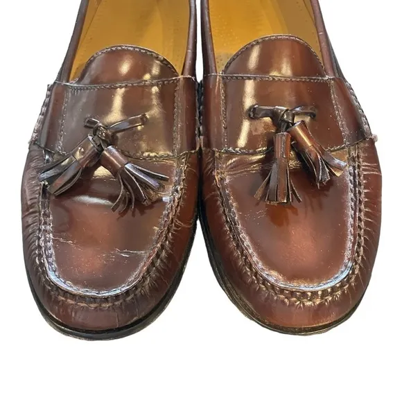 Cole Haan Mahogany Pinch Tassel Loafers - Comfort &amp; Style Size 10.5