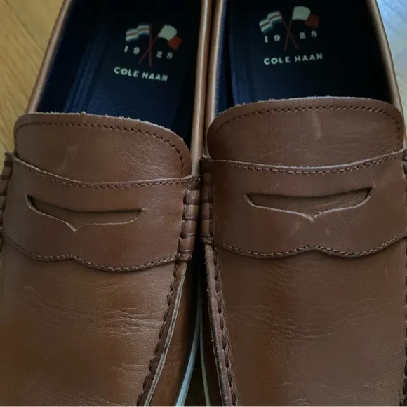 Cole Haan Penny Loafers Mens 13M Brown Nantucket Leather Slip On Comfort C27789