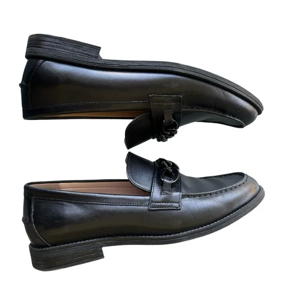 COLE HAAN Stassi Chain Trim Leather Bit Loafers 7.5