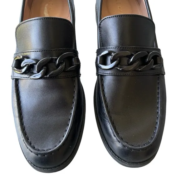 COLE HAAN Stassi Chain Trim Leather Bit Loafers 7.5
