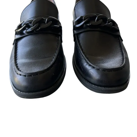 COLE HAAN Stassi Chain Trim Leather Bit Loafers 7.5