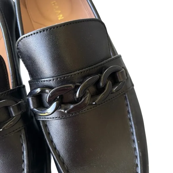 COLE HAAN Stassi Chain Trim Leather Bit Loafers 7.5