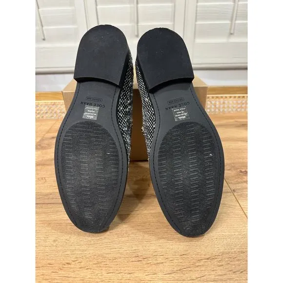 Cole Haan Stassi Chain Tweed Loafers Black &amp; White Tweed Size 10 NWOB Preppy