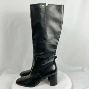 Cole Haan Tall Black Boots Chrystie Sz 11 Riding Boots Heeled Dressy Leather New