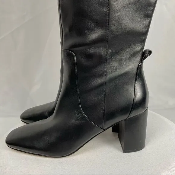 Cole Haan Tall Black Boots Chrystie Sz 11 Riding Boots Heeled Dressy Leather New