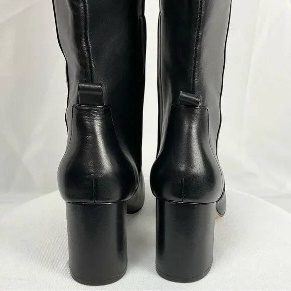 Cole Haan Tall Black Boots Chrystie Sz 11 Riding Boots Heeled Dressy Leather New