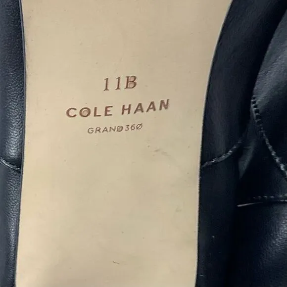Cole Haan Tall Black Boots Chrystie Sz 11 Riding Boots Heeled Dressy Leather New