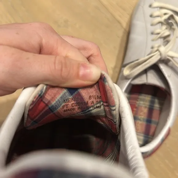 Cole Haan Tennis Fashion Sneaker Leather Plaid Lace Up Mens 8.5 Grandpro Gray