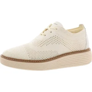 Cole Haan Womens Ivory Lace-Up Knit Casual And Fashion Sneakers New