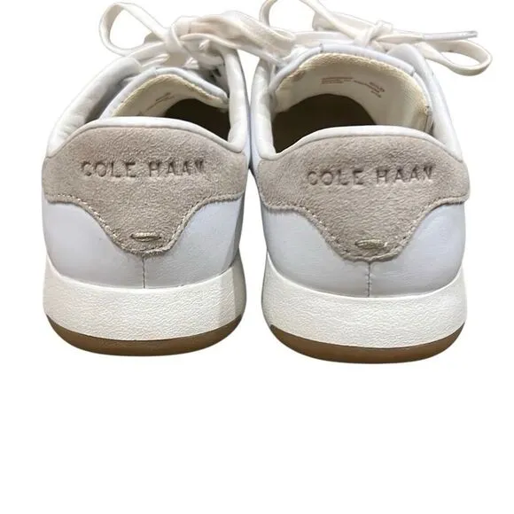 Cole Haan Women’s 6.5 Grandpro White and Tan Casual Shoes Fashion Sneakers
