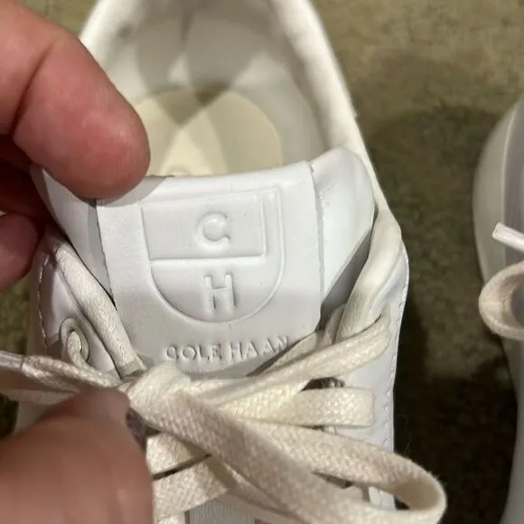 Cole Haan Women’s 6.5 Grandpro White and Tan Casual Shoes Fashion Sneakers