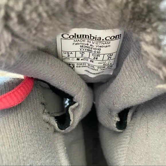 Columbia Ice Maiden Waterproof Boots Youth Kids Sz 3