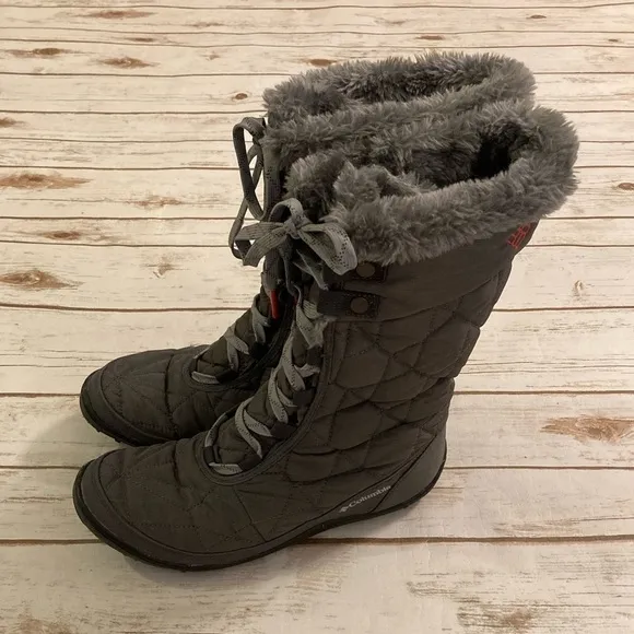 Columbia Women’s Minx Mid ll Omni-Heat Waterproof Gray Quilted Snow Boots 9